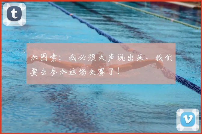 加图索：我必须大声说出来，我们要去参加这场决赛了！